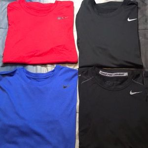 4 Piece Set Nike Medium DriFit Tees Black,Blue,Red